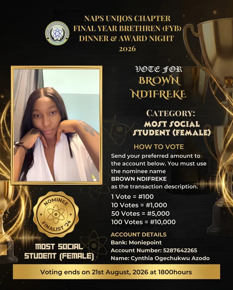 Campaign Flier for Brown Ndifreke